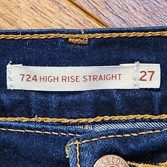 LEVI'S High Rise Straight Leg Jeans - Sz 27 - NEW NWOT - Picture 5 of 6